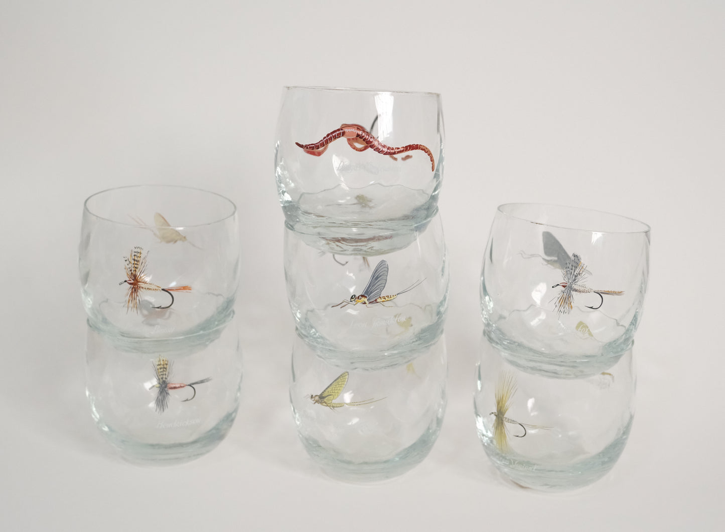 Vasos de insectos y moscas de pesca